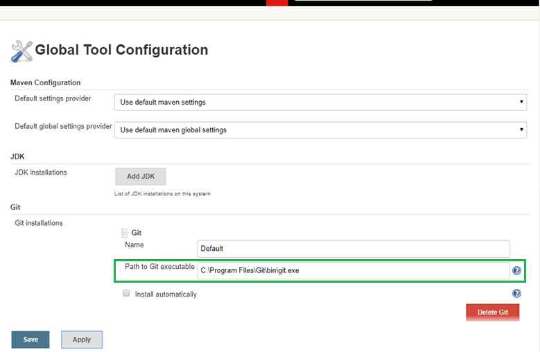 Jenkins Git Exe Path
